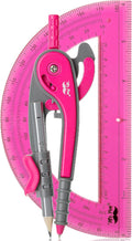 Mr. Pen- Geometry Compass and Protractor Set, 6 Inch Compass, 6 Inch Protractor, Drawing Tool for School, Clear Plastic, Easy Grip, Precision Design for Math, Art, Drafting, Architecture