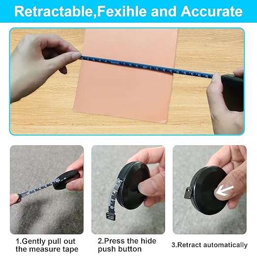 4 Pack Tape Measure Retractable Measuring for Body Fabric Sewing Tailor Cloth Knitting Craft Measurements, 60-Inch Soft Measuring Tape Double Scales Rulers for Body Weight