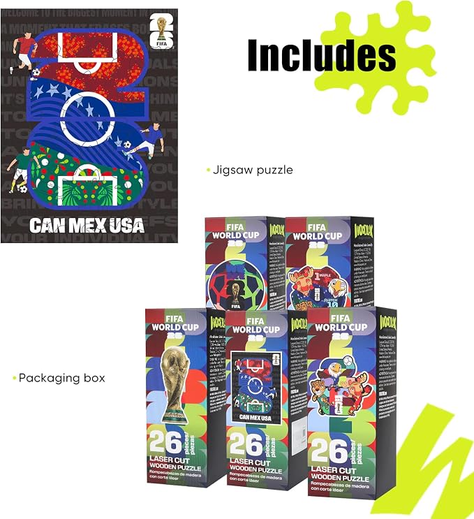 FIFA World Cup 2026 Field 26PCS Wooden Pocket Puzzle