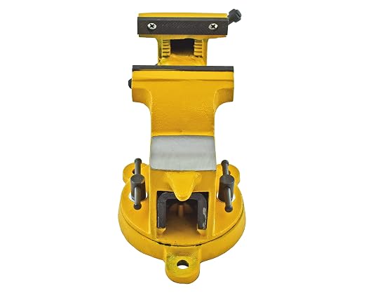Yost Vises 908-HV All Steel Combination Vise | 8 Inch Jaw Width Pipe and Bench Vise |Secure Grip with Swivel Base | Made of Structural Cast Steel | High Visibility Safety Yellow
