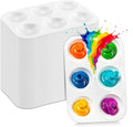 30 PCS White Plastic Watercolor Palette, 6 Well Rectangular Paint Palettes, Paint Tray Palettes, Paint Trays for Kids, for Painting, DIY Craft, Art Painting Class