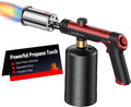 ThermoMaven Propane Torch with One-Touch Max Fire, Cooking Blow Torch Gun with Safety Lock, Charcoal Lighter, Flame Thrower, Gas Welding Kit Kitchen Food Torch Head for Grill, Sous Vide, BBQ, Red