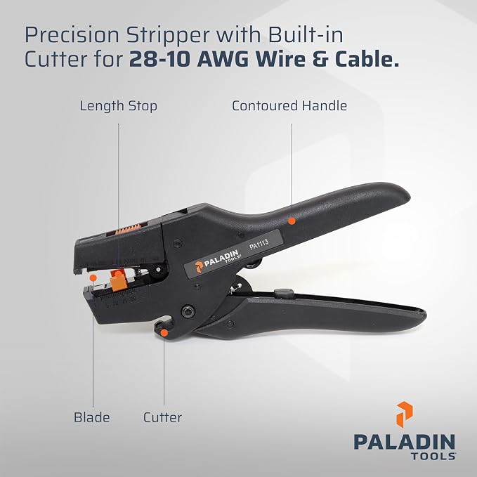 STRIPAX PRO 6 Automatic Wire Stripper Tool, Premium Wire Cutter 28-10 AWG, THHN/THHW Insulation, Professional Grade