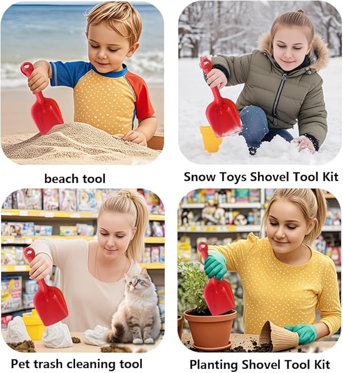 Beach Shovels for Kids 8 Pack，Heavy Duty Plastic Sand Shovels Tools for Toddlers，Spade Scoop Trowel Sand Toys for Kid Toddler Adult, Plastic Heavy Duty Garden Digging Scoop Snow Toys Accessories