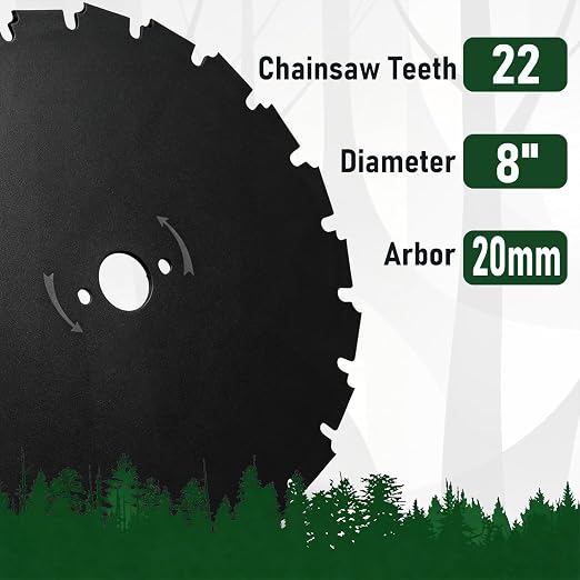 8 Inch Brush Cutter Blade 20mm Arbor - 2 Pack, Compatible with Echo SRM-225 SRM-266 SRM-280 SRM-2620 and More