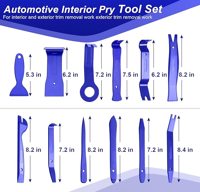 Doaho 238Pcs Trim Removal Tool,Fastener Remover Plastic Pry Tool Kit,Adhesive Cable Clips Auto Push Pin Bumper Retainer Clip Set with Storage Bag for Panel,Radio,Stereo,Audio,Dash, Window