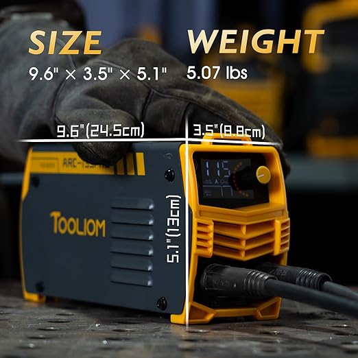 TOOLIOM 135A 110/220V Dual Voltage Mini Stick Welder Lift TIG Welder with LCD Display Portable Inverter IGBT ARC Welding Machine with Hot Start, Arc Force and Anti-Stick