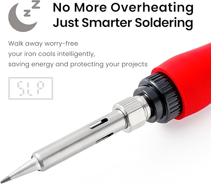 Soldering Iron Kit, 60W Digital LED Display Solder Pen, 5-in-1 Fast Heating with Solder Wire, Flux Rosin Paste, Mini Stand, Sponge for Electronics Repair Hobby DIY 120V from Plusivo