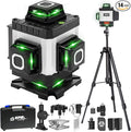 Laser Level, ZPD Laser Level with Tripod, 4 x 360 Self Leveling Laser Measuring Tool Green Lazer Level 16 Line Level Laser 360 Self Leveling for Construction, Home Renovation, Picture Hanging