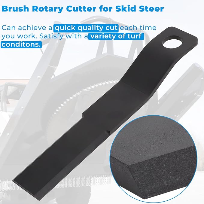 Brush Hog Cutter Cutting Blades Replacement for Skid Steer Brush Cutter Lawn Brush Mower Head Blade Rotary Cutter 2Pcs 8mm Thickness Spring Steel
