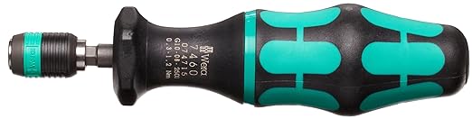 Wera 05074715001 Kraftform 7460 Hexagon Torque Screwdriver, 1/4" Head, 0.3-1.2 Nm Pre-Set Adjustable Torque Range, Silver