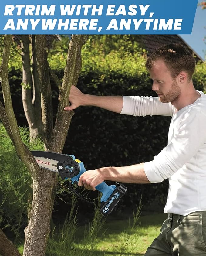 Saker Mini Chainsaw|6 Inch Chainsaws[2026 Upgraded]|Mini Cordless Electric Chain Saw|Small Handheld Portable Chain Saws Battery Powered Saw for Tree Trimmer and Garden,Gifts for Men