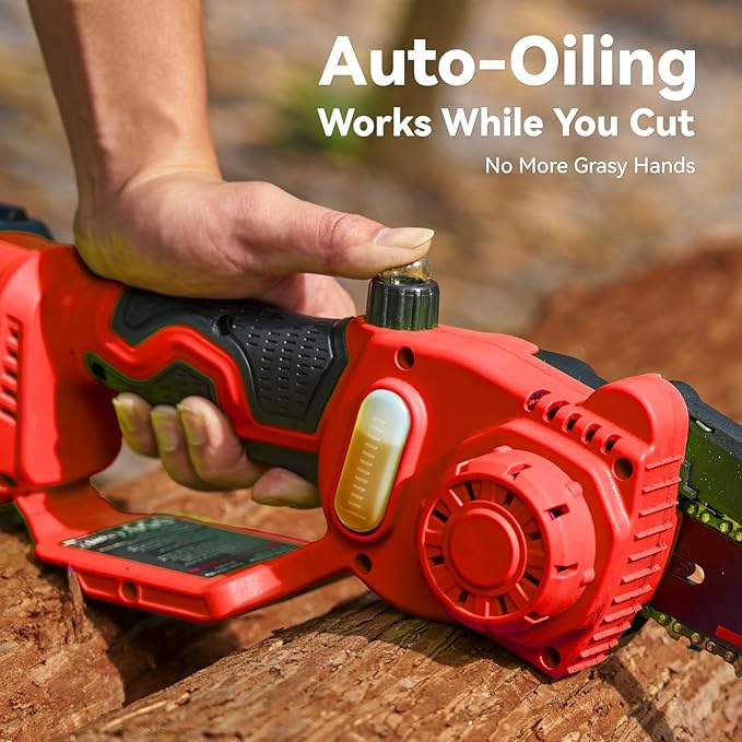 Mini Chainsaw Cordless, 8 Inch & 6 Inch Electric Chainsaw Battery Powered, 1000W Brushless Handheld Power Chain Saw with 2 Batteries, Small Tree Saw for Branch Trimming Wood Cutting