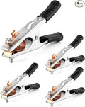 QWORK Copper Welding Ground Clamp, 4 Pack - Electroplated Earth Clip for Manual Welder