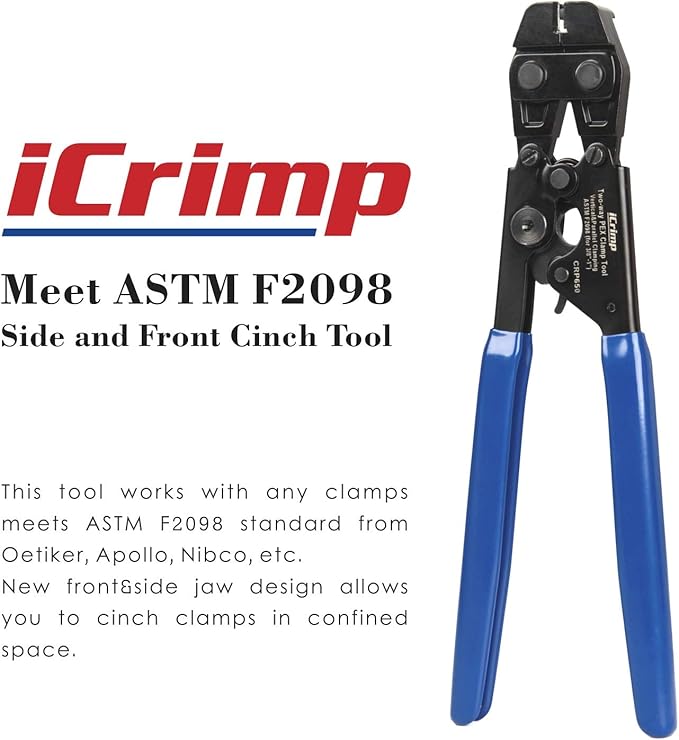 iCrimp PEX Cinch Tool for Stainless Steel Clamp-Vertical & Parallel Clamping from 3/8-inch to 1-inch -CRP650