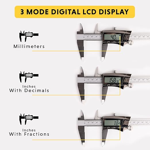 General Tools Digital Caliper 14712 - 12" Caliper Measuring Tool - Stainless Steel Ruler