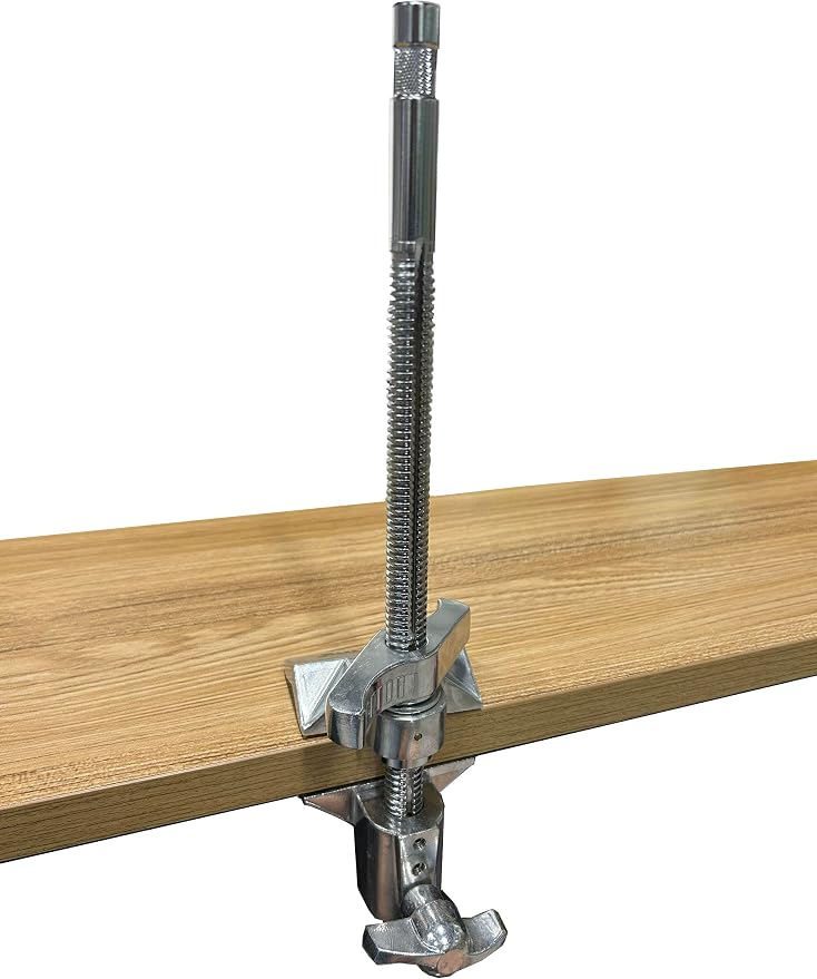 12" End Jaw Vise Grip with 5/8” Stud Pin and Hex Receiver Socket,Steel Shaft End Pipe Clamp with Adjustable Jaws for C Stand,Video Light,Soft box,Ball Head,Magic Arm Studio Accessories