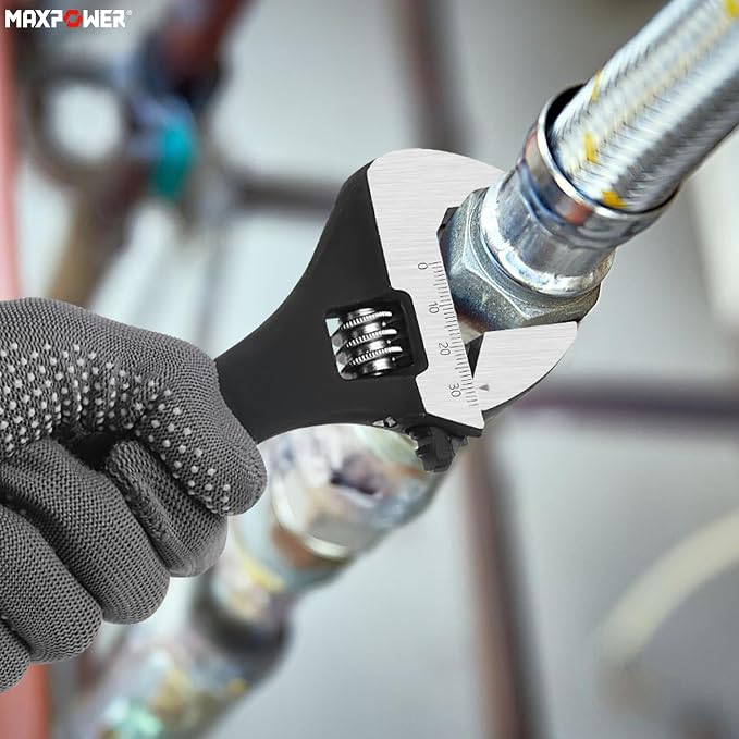 MAXPOWER 12 inch Spud Wrench, Max Jaw Opening 1-3/8 inch | Smooth Jaw, Continuous-tapered Handle for Alignment
