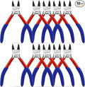 10 Pack 5" Small Wire Cutters - Side Cutter for Crafting Diagonal Cutting Pliers - Spring Loaded Wire Snips Dikes Clippers - Flush Cutters for Jewelry Making Artificial Flowers