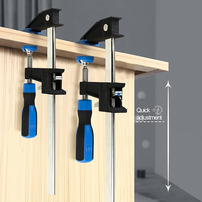 Bar Clamps for Woodworking 36 Inch,2-Pack Wood Clamps Adjustable and Release Quickly,Throat Depth 2.5 Inch, Serrated Steel Rail,Bar Clamps Force 600 Lbs