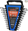 HORUSDY 11-Piece SAE Combination Wrench Set, 1/4''–3/4'' 12-Point Open End and Box End Wrench Kit with Organizer, Chrome Vanadium Steel Tools for Mechanics, Garages and Workshops
