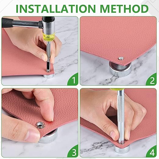11pcs Punch Tool Punch Snap Kit, Leather Craft Snap Fastener Setter Rivet Setting Round Hole Punch Die Tools for Punch Hole and Install Rivet Button (Rivet Setter with Base)