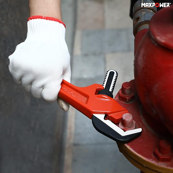 MAXPOWER Adjustable Offset Hex Wrench, 12 Inch, Red, Cast Iron (Pack of 2)