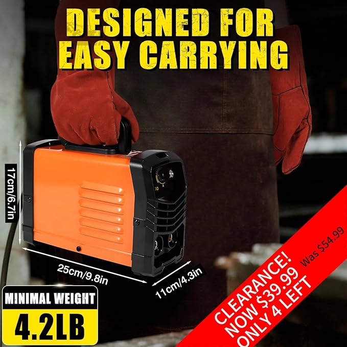 Portable 200A Stick Welding Machine (110V) — Clearance! Includes 25 Rods, IGBT Inverter Tech, Hot Start & Anti-Stick, Synergic Control for DIY Projects and Home Fixes– Only $39.99