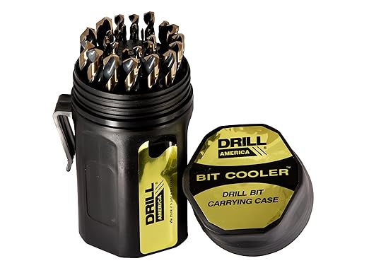 Drill America 25 Piece Metric Killer Force Drill Bit Set in Round Case, Jobber Length, Heavy Duty, High Speed Steel Bits for Metal, Wood, Plastic, Sizes 1mm to 13mm by 0.5mm, KFD Series ZMKFD4025-PC