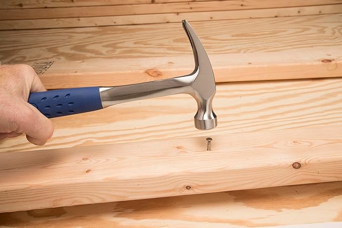 ESTWING Hammer - 12 oz USA Made Straight Rip Claw Hammer with Smooth Face & Shock Reduction Grip - E3-12S