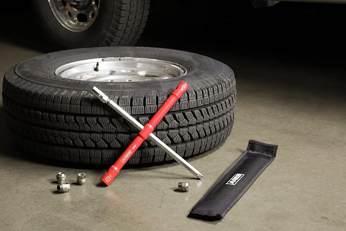 ARES 57000 Universal Lug Wrench Set, 17/19/21mm Sockets, 26-In | 26-Inch length; unique 1/2-Inch drive socket adapter end; compact design with storage pouch.