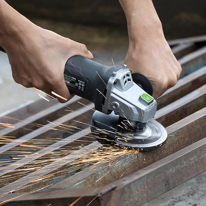 GALAX PRO Electric Angle Grinder,Equipped with 4.0 Amps Motor with 520W Max Output Power,4-1/2 inch Corded Angle Grinder 12000RPM with Cutting & Grinding Wheels,Flap Disc and Auxiliary Handle