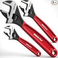 SEDY Adjustable Wrench Set Pipe Spanner: 6" 8" 10" Wide Jaw Black Oxide Wrench With Cushion Grip, Laser Marked Metric & SAE Scales, CR-V Steel for Professional