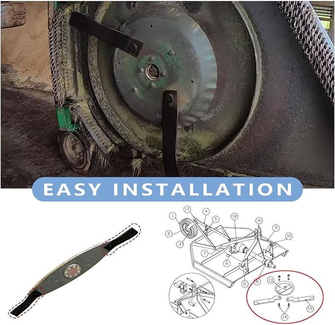 2PCS Brush Cutter Blades, Replacement for AGT Skid Steer RC72 EXRC54, 8mm Thick 60Si2Mn Steel Heavy Duty Brush Cutter Attachments