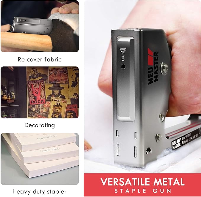 NEU MASTER Staple Gun, Light Duty Stapler Kit Come with 1600 pcs 5/16,3/8 inch JT21 Staple Strip, All Steel Tacker for General Repairs, Crafts, Upholstery, Decorating