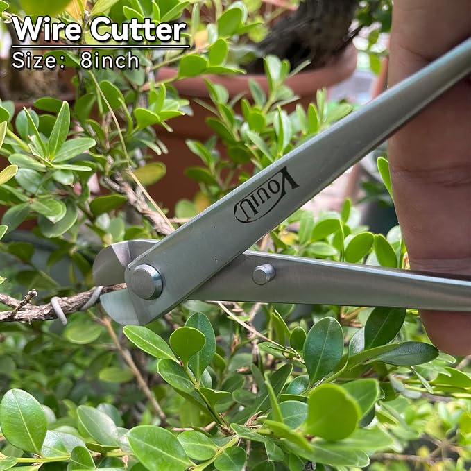 vouiu 6-Piece Bonsai Tool Set,Concave Cutter,Knob Cutter,Jin Pliers,Wire Cutter,Bonsai Scissors, Root Hook