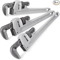 HURRICANE 3-Piece Aluminum Pipe Wrench Set (10", 14", 18"). Lightweight & Reliable Plumbing Wrench Kit for Home Maintenance and DIY Projects