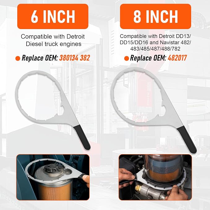 2025-2026 6.7 Cummins Filter Kit with 4.6'', 5'', 6'', 8'' Filter Wrench | Fits 2025+ Ram 2500/3500/4500/5500 Turbo Diesel, Replaces 68677800AA, 68677810AA, 68645327AA, 68548579AA