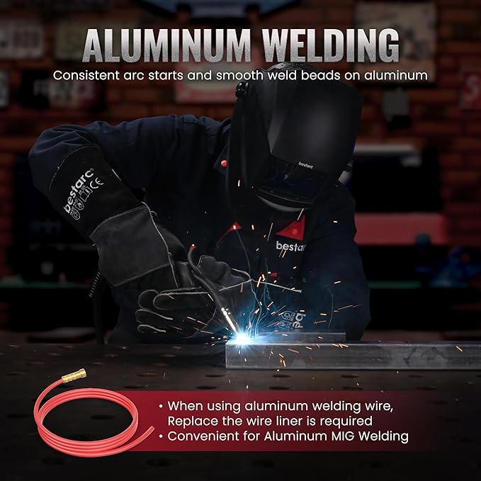 bestarc 215Amp MIG Welder, 110V 220V Gas MIG/Flux Core MIG/Stick/Lift TIG/Spool Gun/Spot Welding 7 IN 1 Aluminum Welding Machine, IGBT Multiprocess bestarc Welder with Synergy, Spool Gun Compatible