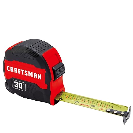 CRAFTSMAN 30-ft Tape Measure with Fraction Markings, Retractable (CMHT37445S) (Pack of 6)