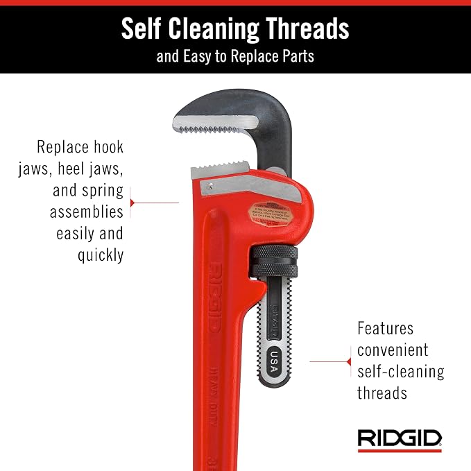 Ridgid 31035 model 36 Heavy-Duty Straight Pipe Wrench, 36" Plumbing Wrench