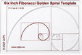 Fibonacci 6" Spiral Drawing Template, Golden Ratio Stencil