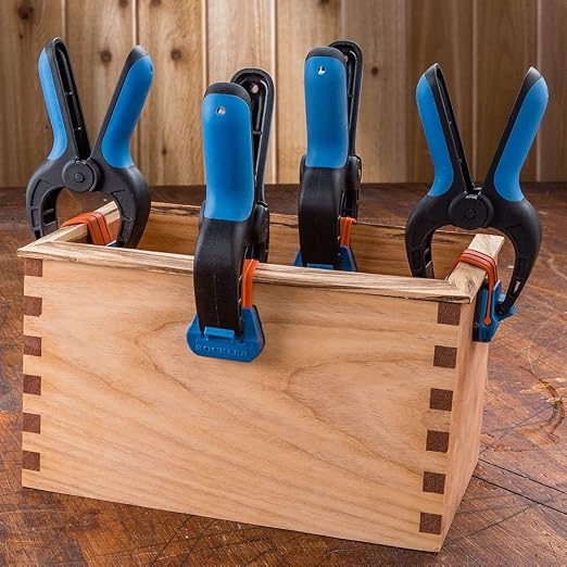 Rockler Bandy Spring Clamps (3-Pair) Easy Squeeze Band Clamps for Thinner Stock & Delicate Moldings One-Handed Operation Medium Nylon Hand Clamps w/Fiberglass