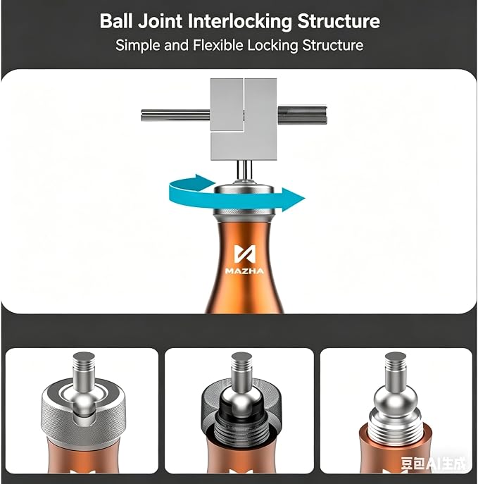 2-in-1 Handheld Bench Vise, with 360° Rotating Ball Joint