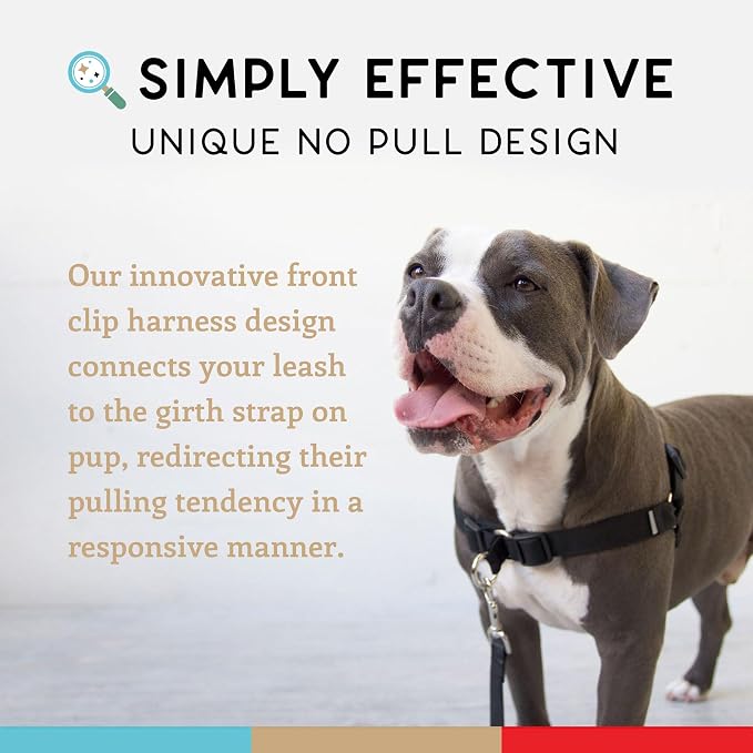 No Pull Dog Harness | Comfortable Training Harnesses | Effective No Pull Harness Design | Ideal for Large Sized Dog | 4-Point Adjustable (XL - 30~36 inch Girth, Black)