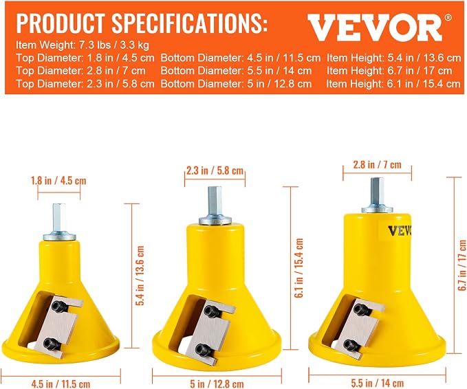 VEVOR Tenon Cutter, 1"/25.4mm & 1.5"/38mm & 2"/50.8mm, with Dual Straight Blades & Button Screws Home Master Kit, Premium Aluminum & Steel Log Furniture Cutter, Commercial Starter’s Tool for Home DIY
