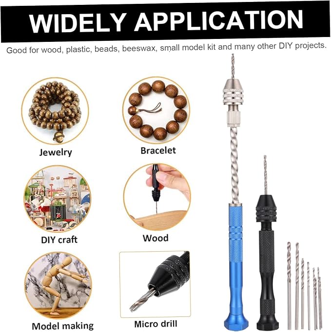 Angoily 1set Drill Bits for Jewelry Making Drills Pin Vise Resin Drilling Tool Kit for Projects