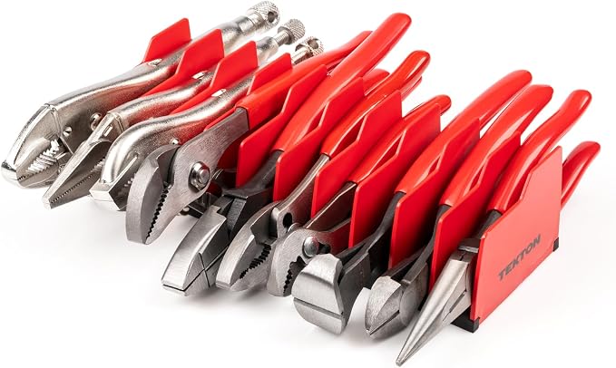TEKTON Gripping, Cutting, and Locking Pliers Set with Rack (10-Piece) | PLR99202