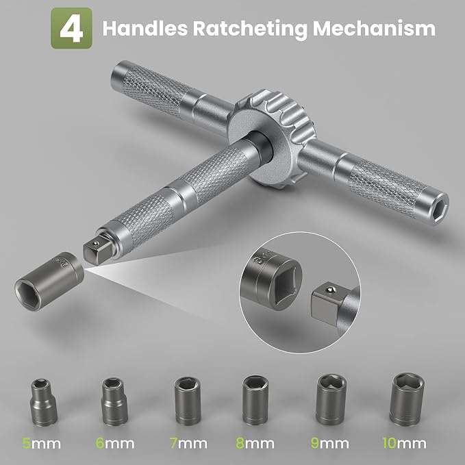 69 in 1 T Handle Ratchet Screwdriver Set,Multi Screwdriver for Home, Repair | 4 Handles,S2 Steel Bits,2 Position T Ratchet,Magnetic Screwdriver,Multi Tool Set for Every Job,Portable Storage Case,Men Gift