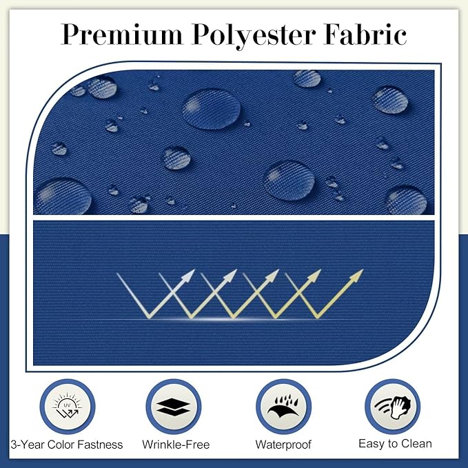 Cozyide Outdoor Chair Cushions, Waterproof Patio Seat Cushions with Adjustable Straps, Round Corner Patio Chair Cushions for Garden, Royal Blue, 17x16x2 Inch (Pack of 4)